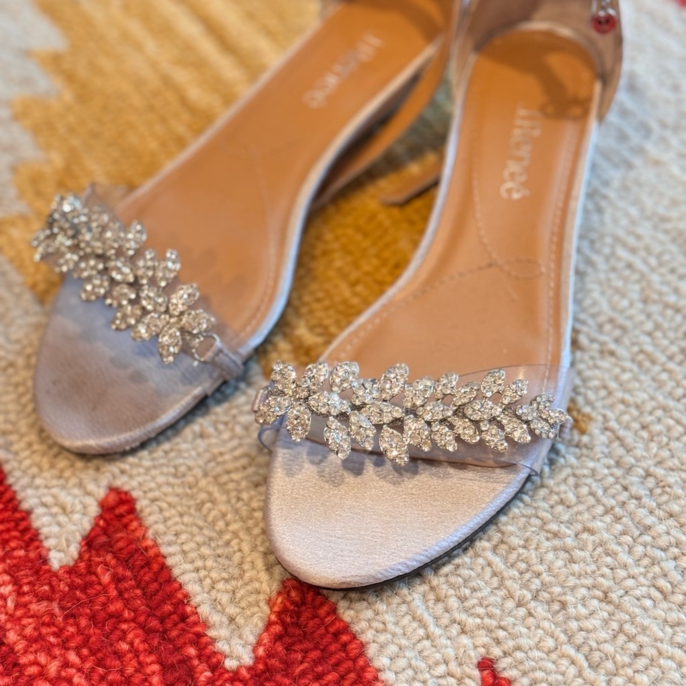 J.Renee Silver Heels with Sparkling Embellishments